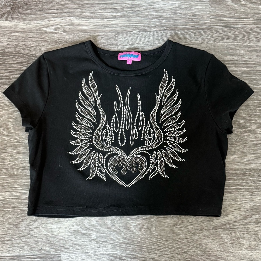 Edikted rhinestone crop top